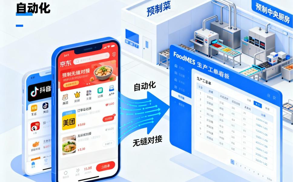 电商订单太多？FoodMES自动同步京东/美团订单