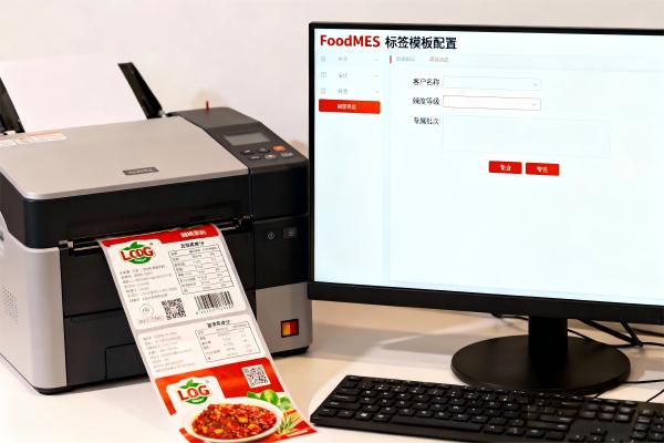 调味品企业如何通过MES实现客户定制化生产?(图2) 自动标签打印界面_标签管理_FoodMES.jpg
