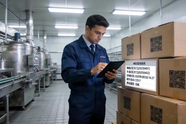 重庆火锅底料厂:通过FoodMES实现100%批次追溯,客户验厂一次通过(图4) 重庆火锅底料_验厂扫码_FoodMES _审核员扫码.jpg