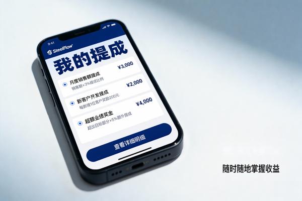 ERP系统如何帮助钢贸企业实现销售业绩的实时考核?(图3) 业务员提成预览_透明无争议_SteelFlow.jpg