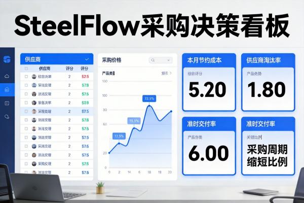 钢贸企业如何通过ERP系统实现采购比价与供应商绩效评估?(图3) 采购决策_数据看板_SteelFlow.jpg