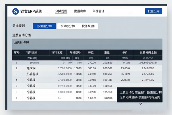 运费自动分摊_销售出库记账_SteelFlow.jpg