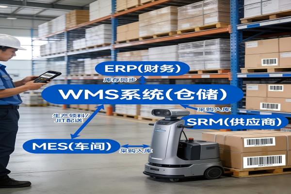 WMS与其他系统边界:WMS与ERP、MES、SRM的功能划分(图2) WMS与多系统协同架构.jpg