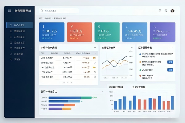 多币种结算:低代码定制开发平台支持应对进出口贸易汇率风险(图1) 多币种结算汇率看板.jpg