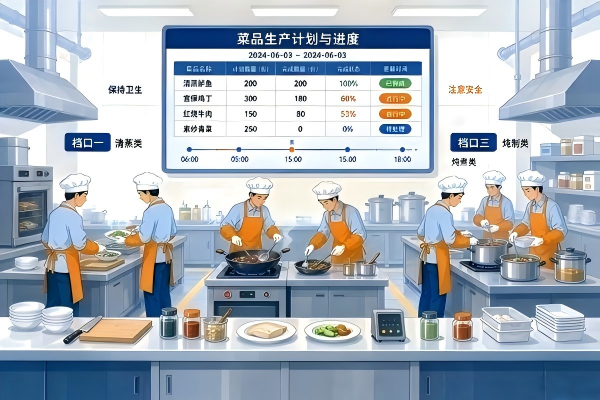 案例：某中央厨房通过FoodMES实现日均300+菜品高效调度