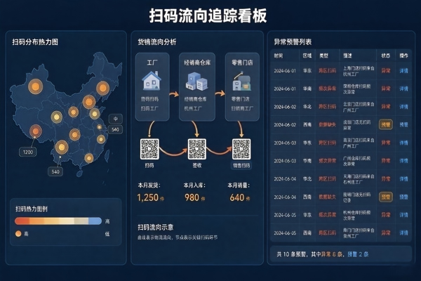 食品包装赋码:低代码定制开发如何实现“一物一码”与防窜货管理(图2) 食品赋码_扫码流向追踪_LowCode.jpg